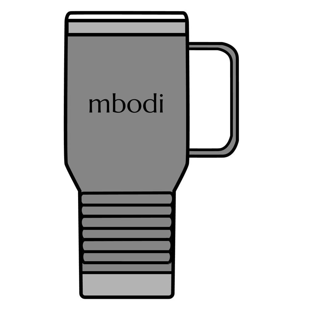 mbodi tumbler 20oz - black text