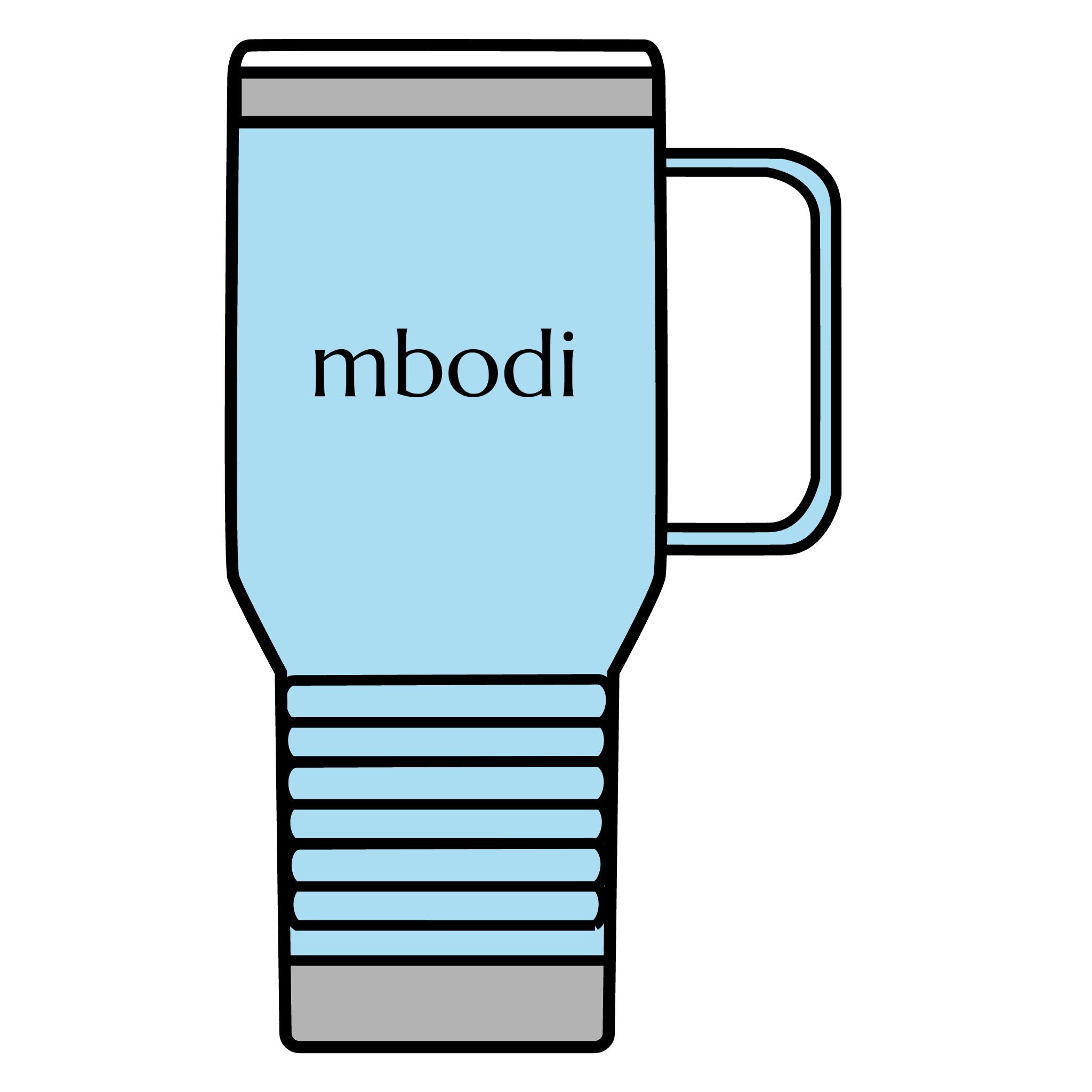 mbodi tumbler 20oz - black text