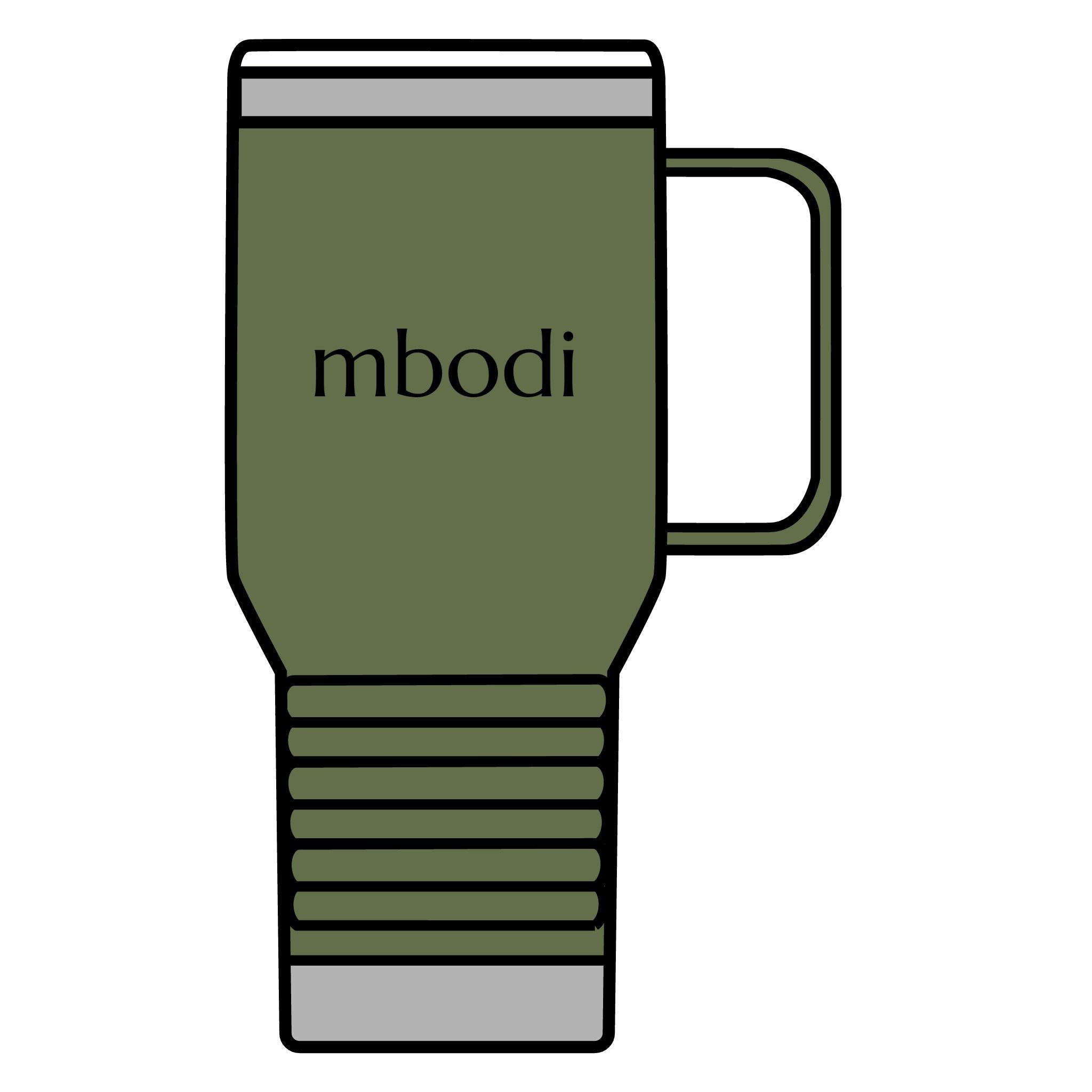 mbodi tumbler 20oz - black text