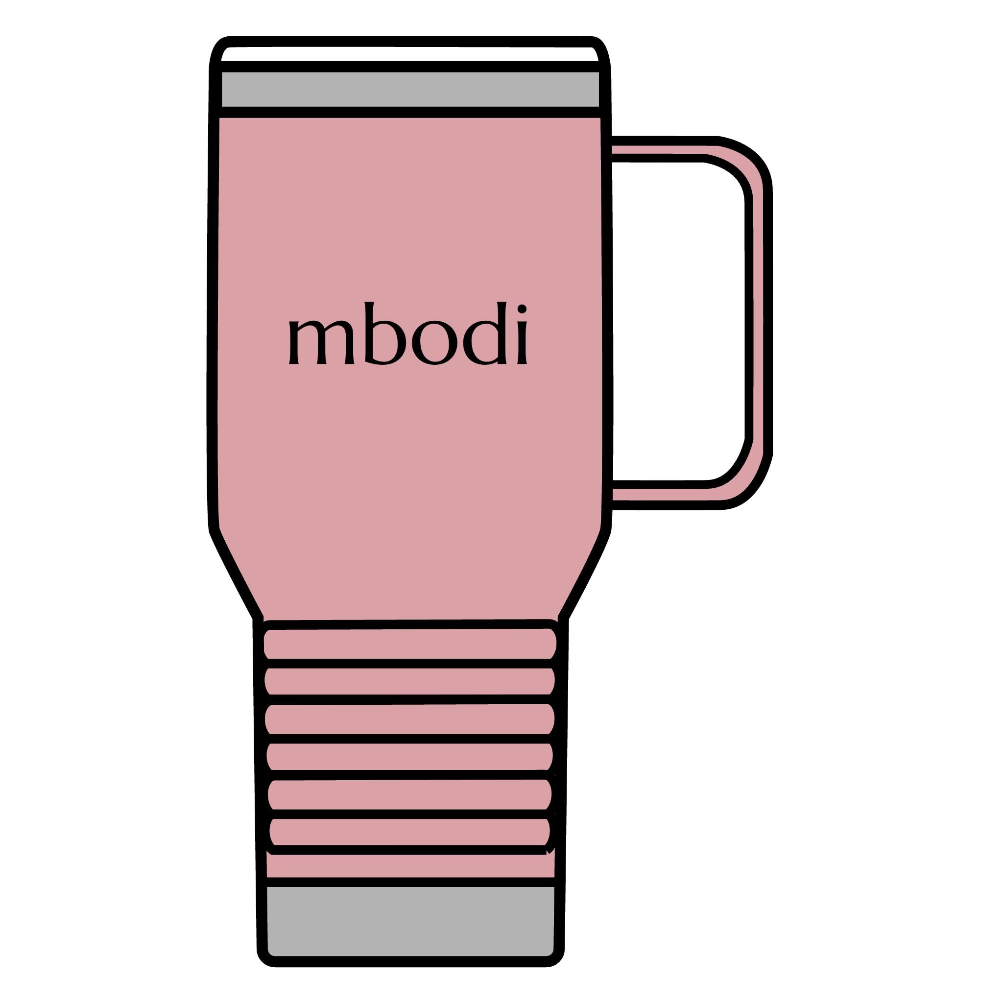 mbodi tumbler 20oz - black text