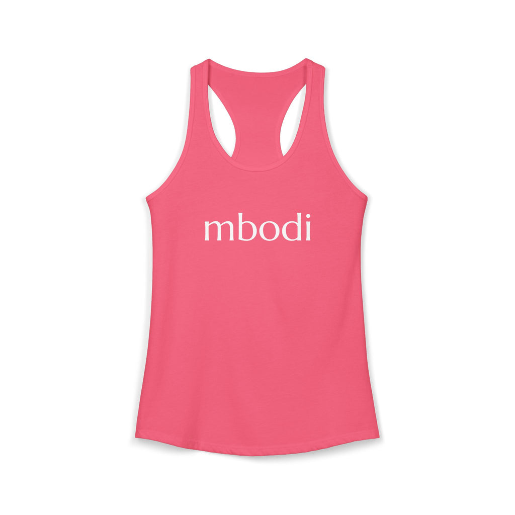 women's racerback tank - white text