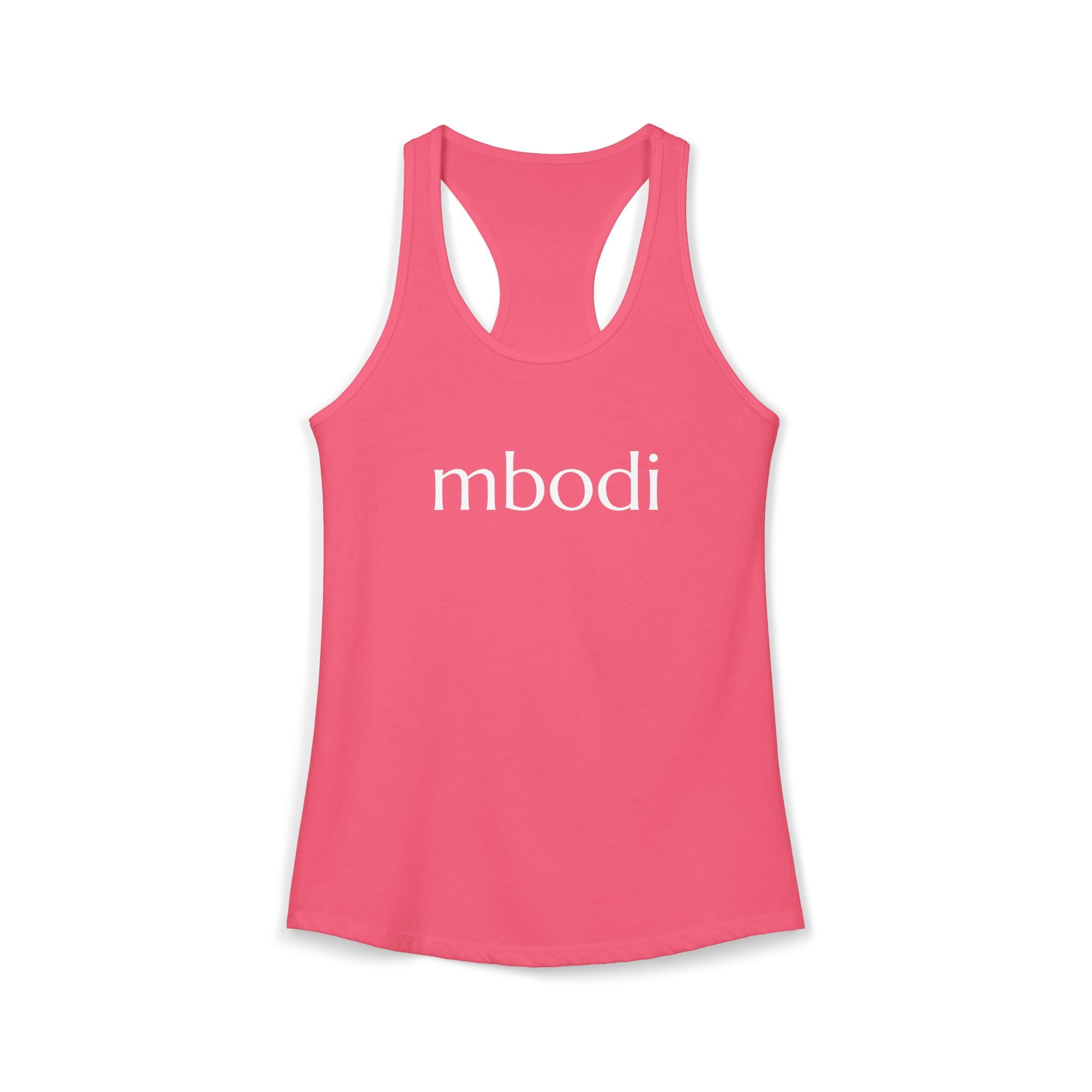 women's racerback tank - white text