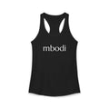 women's racerback tank - white text