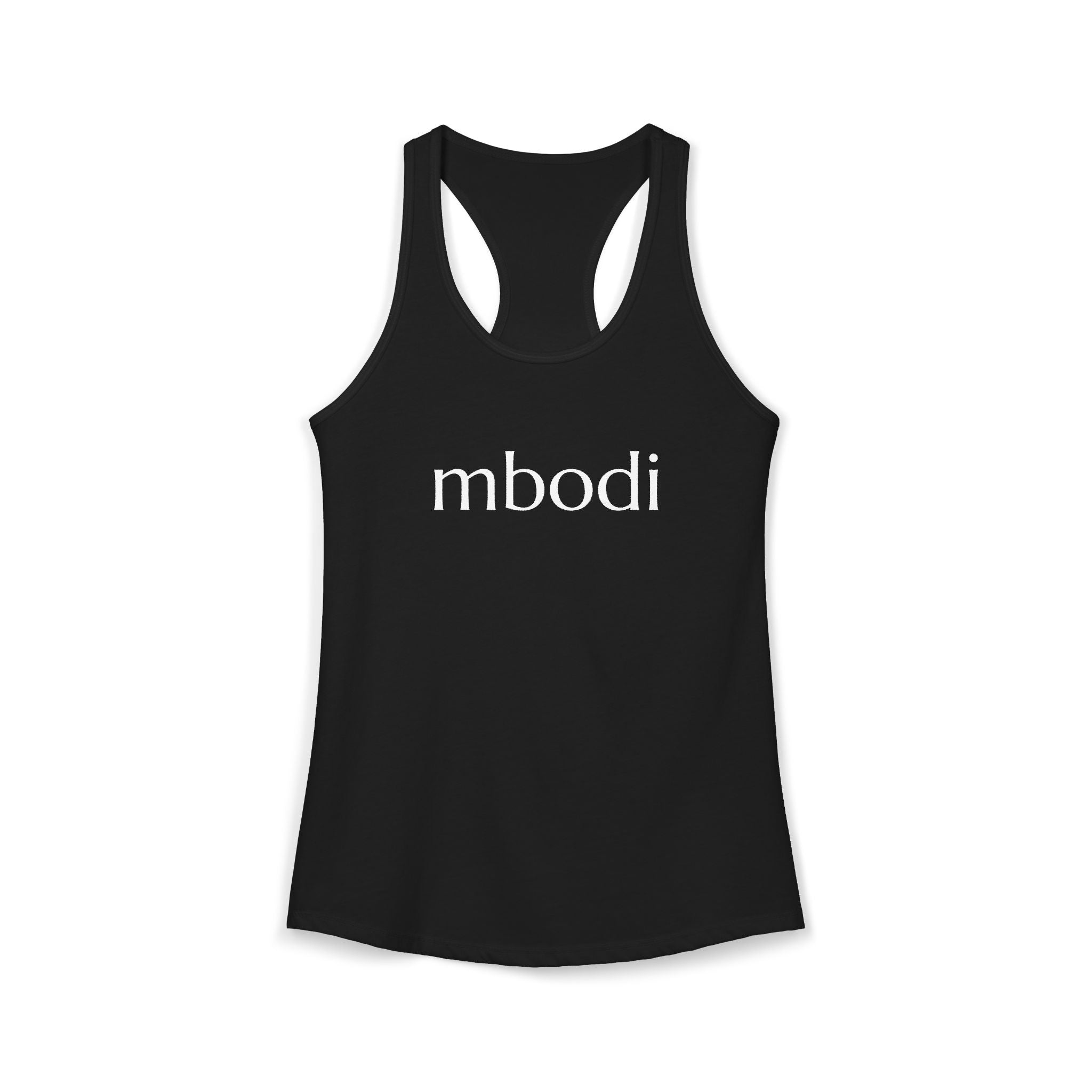 women's racerback tank - white text