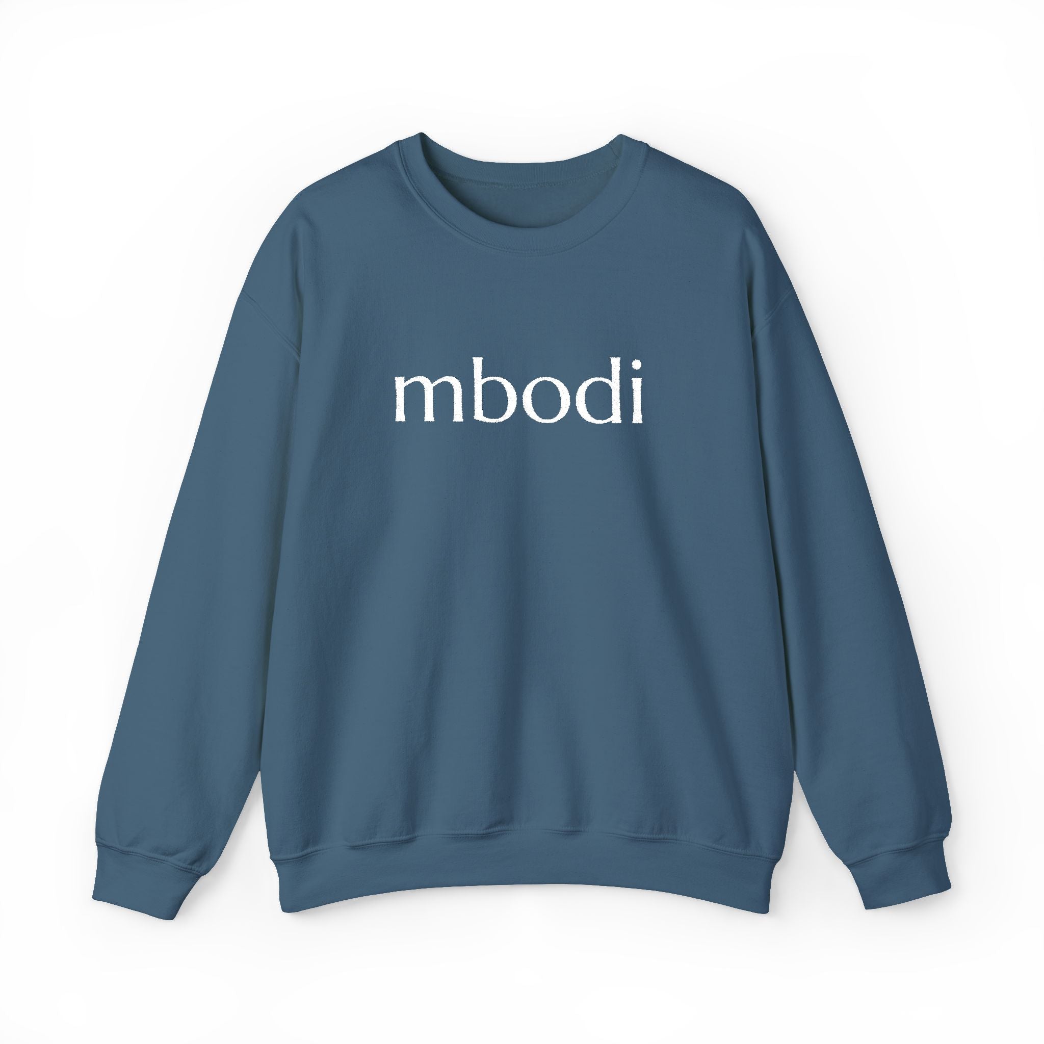mbodi crewneck - white large letters