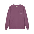 100% cotton long sleeve pocket tee - white text