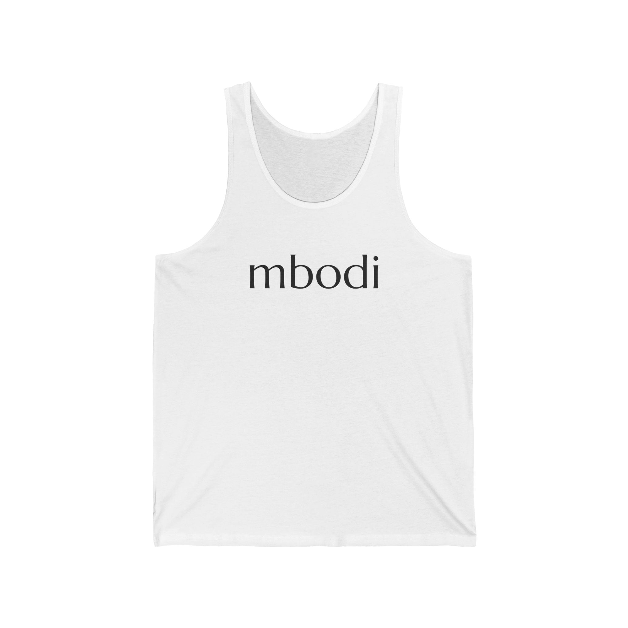 100% cotton unisex jersey tank - black text