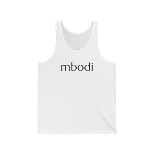 100% cotton unisex jersey tank - black text