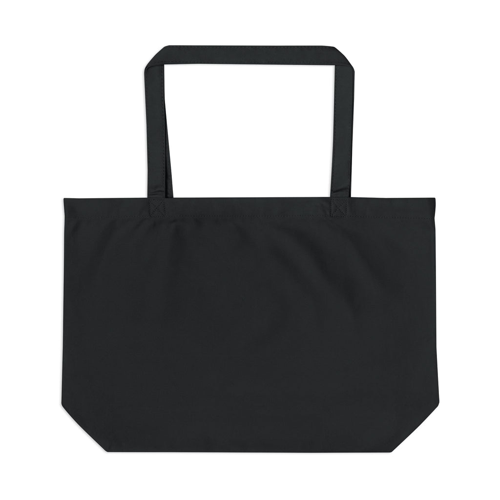 100% organic cotton large tote - white text