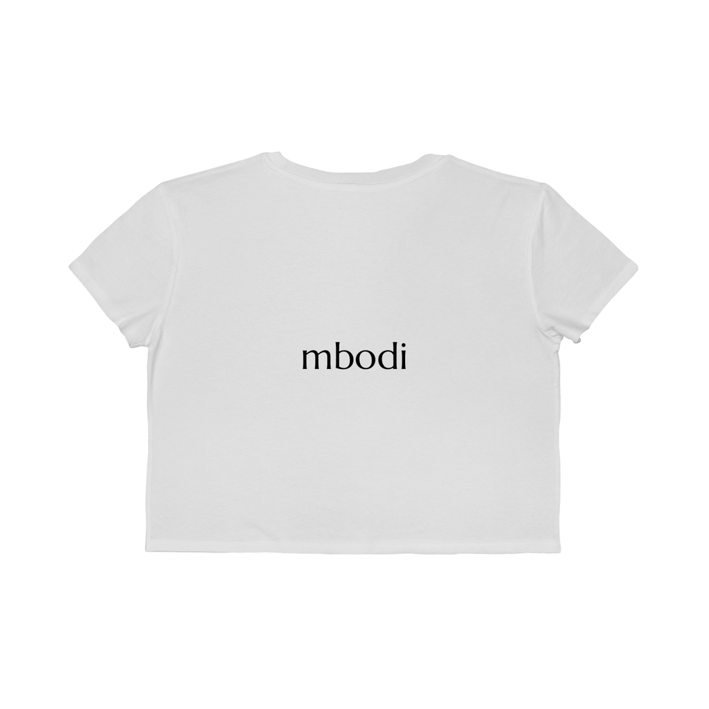 cropped boxy tee - black text