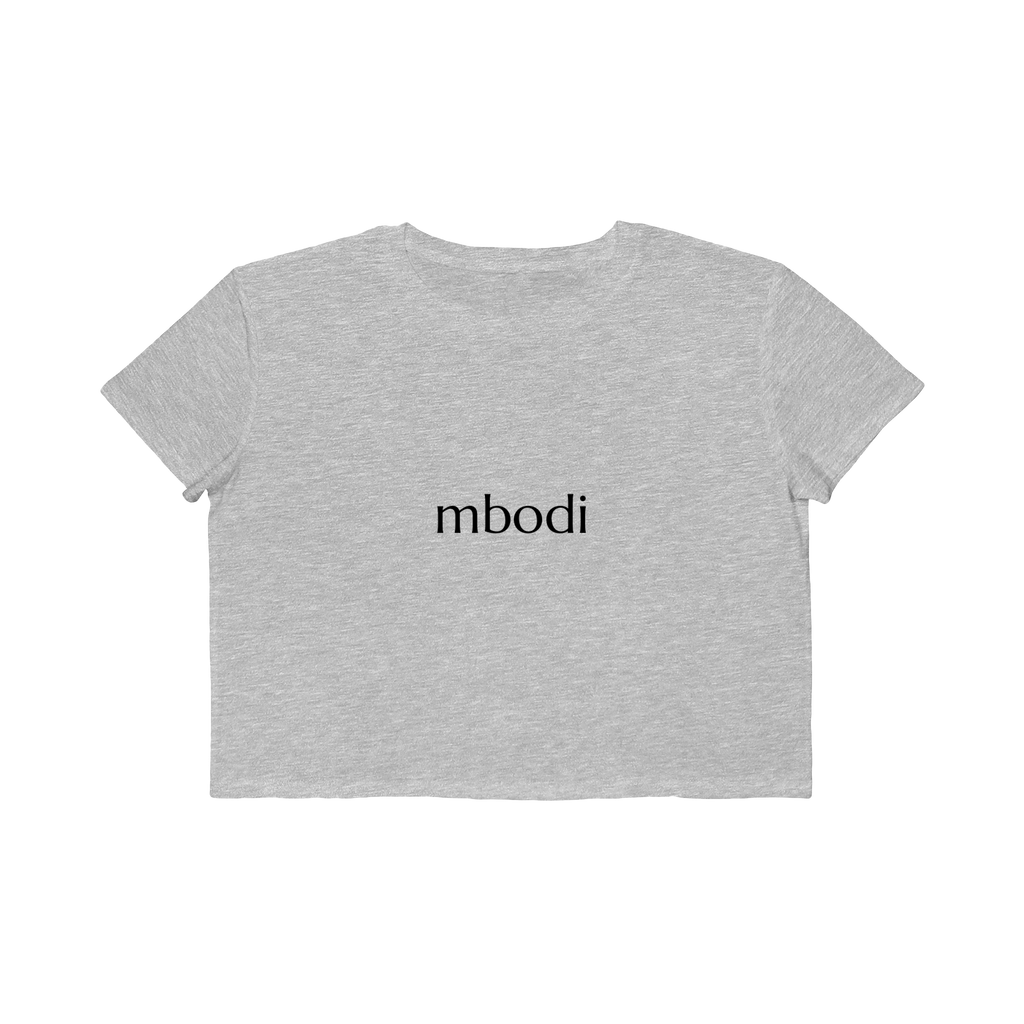 cropped boxy tee - black text