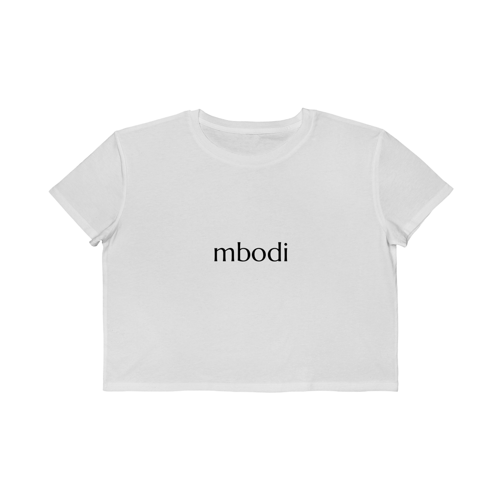 cropped boxy tee - black text