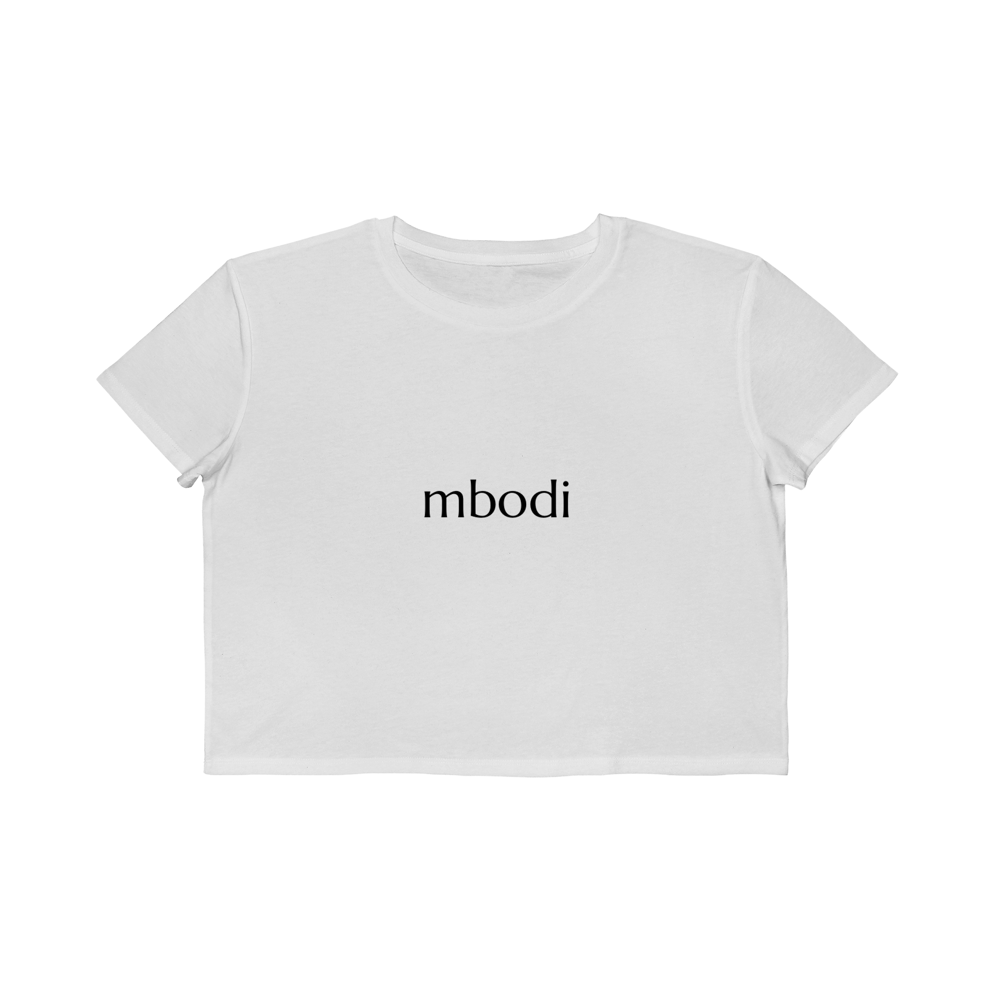 cropped boxy tee - black text